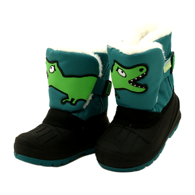 Botas de nieve infantiles befado aislantes 160X016 negro y verde 3