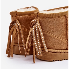 Botas De Nieve Infantiles Aislante Con Flecos Camel Mikyla marrón 6