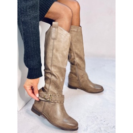 Botas cuña oculta Watson Caqui beige 2