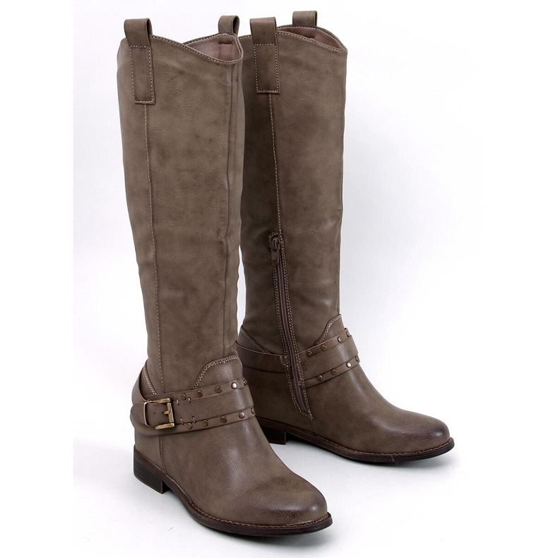 Botas cuña oculta Watson Caqui beige 1