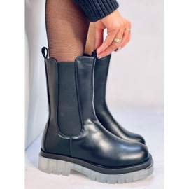 Botines Chelsea negros de corte alto Troy 1 Botines Chelsea negros de corte alto Troy 1