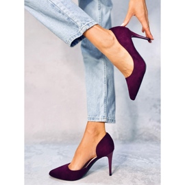 Tacones de ante con recorte de Samira Wine violeta 5