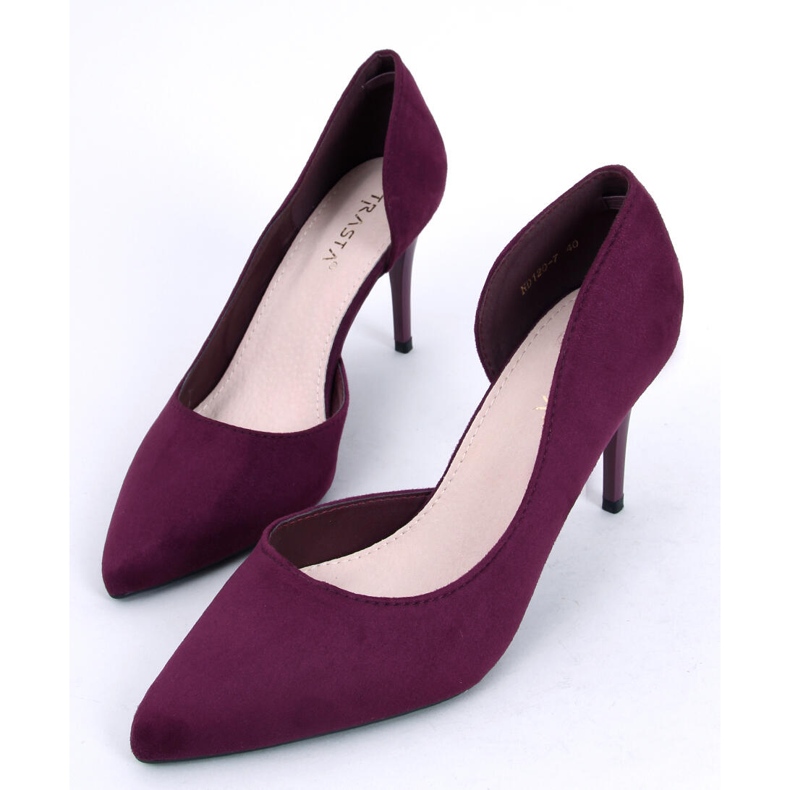 Tacones de ante con recorte de Samira Wine púrpura 1
