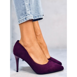 Tacones de ante con recorte de Samira Wine violeta 3