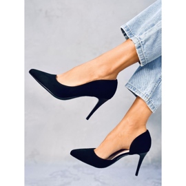 Zapatos de salón de ante con aberturas de Samira Black negro 3