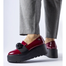 Zapatos de charol burdeos con plataforma Edma. rojo 1