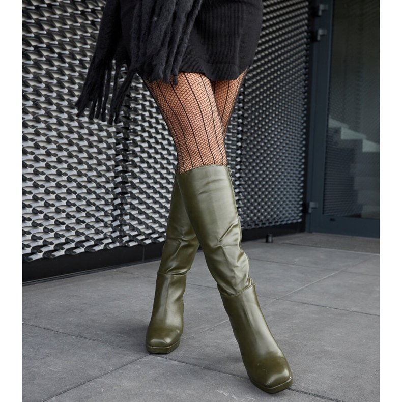 Botas verdes con puntera cuadrada de Biassono 1