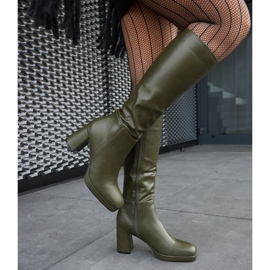 Botas verdes con puntera cuadrada de Biassono 3