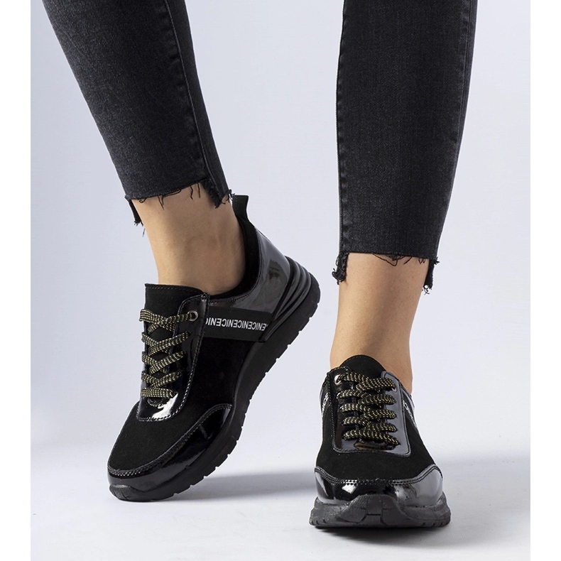 Deportivas Castelfidardo de piel negra negro 1