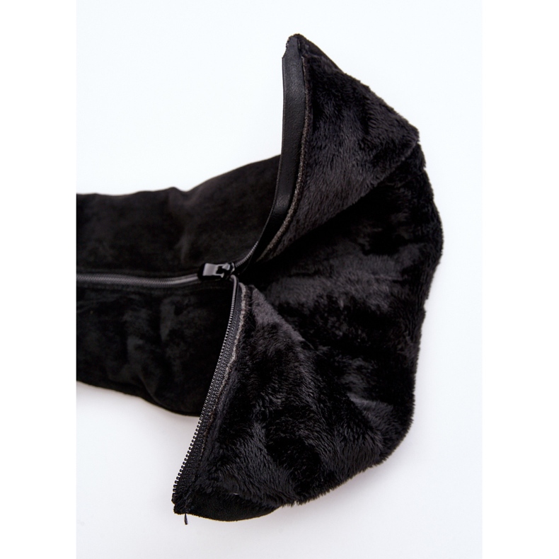 Botas de ante para mujer con plataforma S.Barski, negro 1