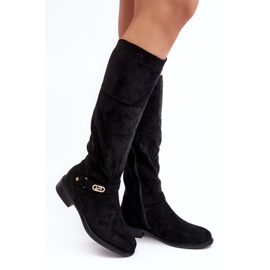 Botas de ante aislantes con tacón plano S.Barski HY07-31 Negro 1