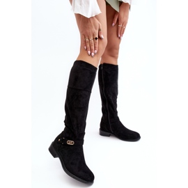 Botas de ante aislantes con tacón plano S.Barski HY07-31 Negro 4