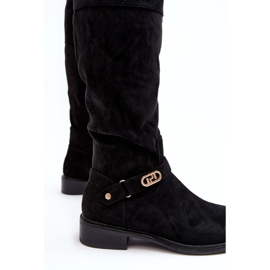Botas de ante aislantes con tacón plano S.Barski HY07-31 Negro 5