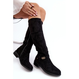 Botas de ante aislantes con tacón plano S.Barski HY07-31 Negro 7