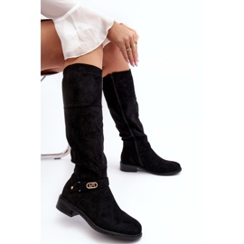 Botas de ante aislantes con tacón plano S.Barski HY07-31 Negro 8