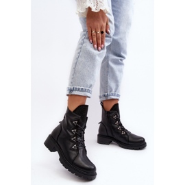 Botas Aislante De Piel Con Pedrería Negro Gwen S.Barski HY93-52A 6