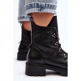 Botas Aislante De Piel Con Pedrería Negro Gwen S.Barski HY93-52A 8