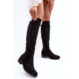 Botas por encima de la rodilla de ante para mujer S.Barski HY27098A Negro 3