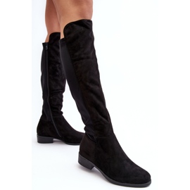 Botas por encima de la rodilla de ante para mujer S.Barski HY27098A Negro 4