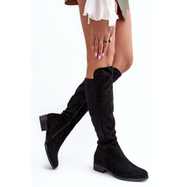 Botas por encima de la rodilla de ante para mujer S.Barski HY27098A Negro 6