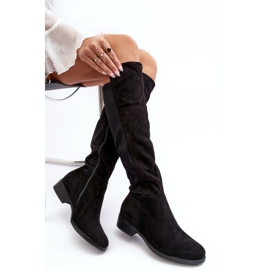 Botas por encima de la rodilla de ante para mujer S.Barski HY27098A Negro 7