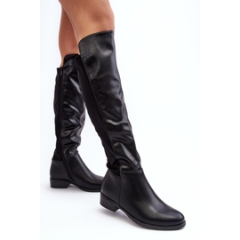Botas por encima de la rodilla de piel para mujer S.Barski HY27098A Negro 3