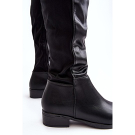 Botas por encima de la rodilla de piel para mujer S.Barski HY27098A Negro 6