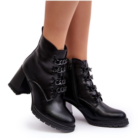 S.Barski Botas Mujer Tacón Alto Con Cordones D&amp;A CR8120 Negro 9
