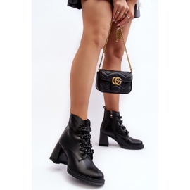 S.Barski Botas Mujer Tacón Alto Con Cordones D&amp;A CR8120 Negro 4
