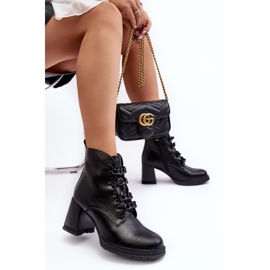 S.Barski Botas Mujer Tacón Alto Con Cordones D&amp;A CR8120 Negro 8