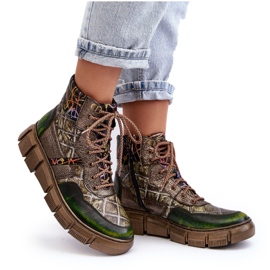 Botas Mujer Piel Estampadas Maciejka 06145-24 Oliva verde 9