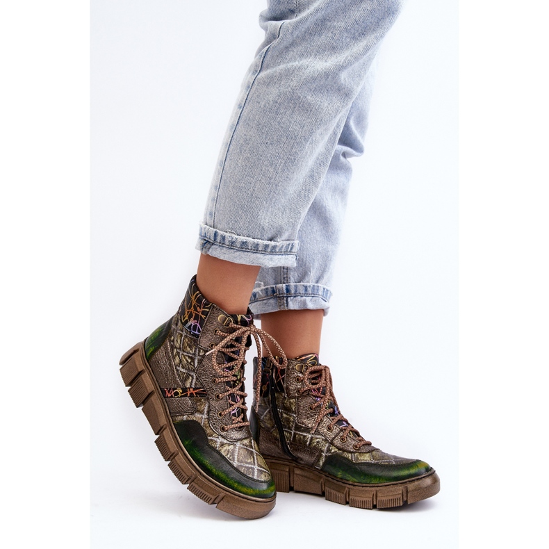 Botas Mujer Piel Estampadas Maciejka 06145-24 Oliva verde 2