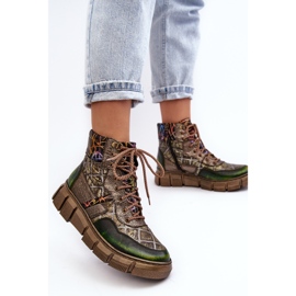 Botas Mujer Piel Estampadas Maciejka 06145-24 Oliva verde 4