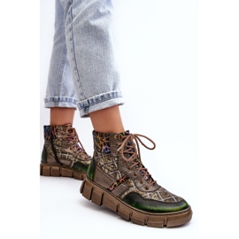Botas Mujer Piel Estampadas Maciejka 06145-24 Oliva verde 5