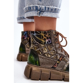 Botas Mujer Piel Estampadas Maciejka 06145-24 Oliva verde 6