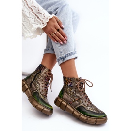 Botas Mujer Piel Estampadas Maciejka 06145-24 Oliva verde 7