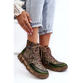 Botas Mujer Piel Estampadas Maciejka 06145-24 Oliva verde 8