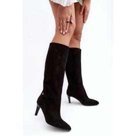 Botas Mujer Tacón Ante Laura Messi 2694 Negro 4