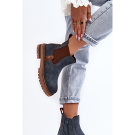 Botas Chelsea aislantes para mujer con tacón plano, azul Myrine 5