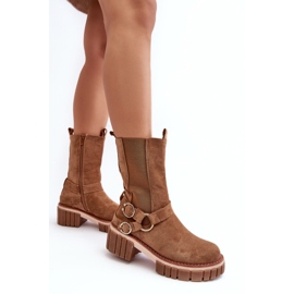 Botas de trabajo con aislamiento de ante Brinnon en color camel para mujer marrón 4