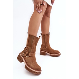 Botas de trabajo con aislamiento de ante Brinnon en color camel para mujer marrón 5