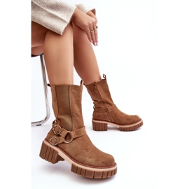 Botas de trabajo con aislamiento de ante Brinnon en color camel para mujer marrón 8