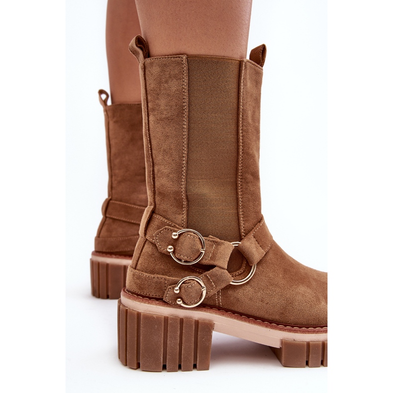Botas de trabajo con aislamiento de ante Brinnon en color camel para mujer marrón 1