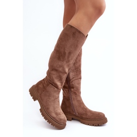Botas sobre la rodilla para mujer con aislamiento marrón de Heliofa 1 Botas sobre la rodilla para mujer con aislamiento marrón de Heliofa 1