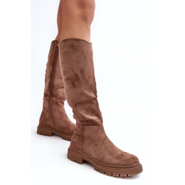 Botas sobre la rodilla para mujer con aislamiento marrón de Heliofa 3