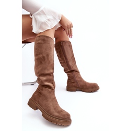 Botas sobre la rodilla para mujer con aislamiento marrón de Heliofa 6