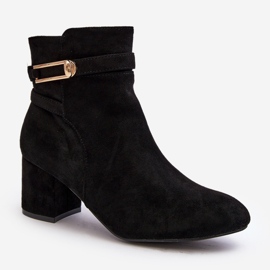 Botines de tacón bajo para mujer Negro Verice 1 Botines de tacón bajo para mujer Negro Verice 1