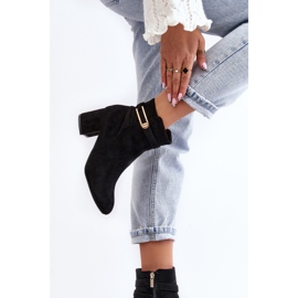 Botines de tacón bajo para mujer Negro Verice 3