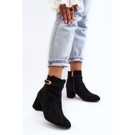 Botines de tacón bajo para mujer Negro Verice 4