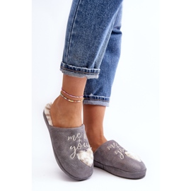 Pantuflas de mujer grises brillantes de Geraja 1